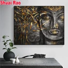 Буддистское настроение картинки для Гостиная домашний бамбуковый украшение с изображением Будды Алмазная вышивка полная квадратная мозаика алмазов картина по доступной цене