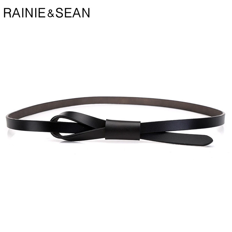 Ремень RAINIE SEAN женский из натуральной кожи Тонкий Повседневный Пояс в Корейском