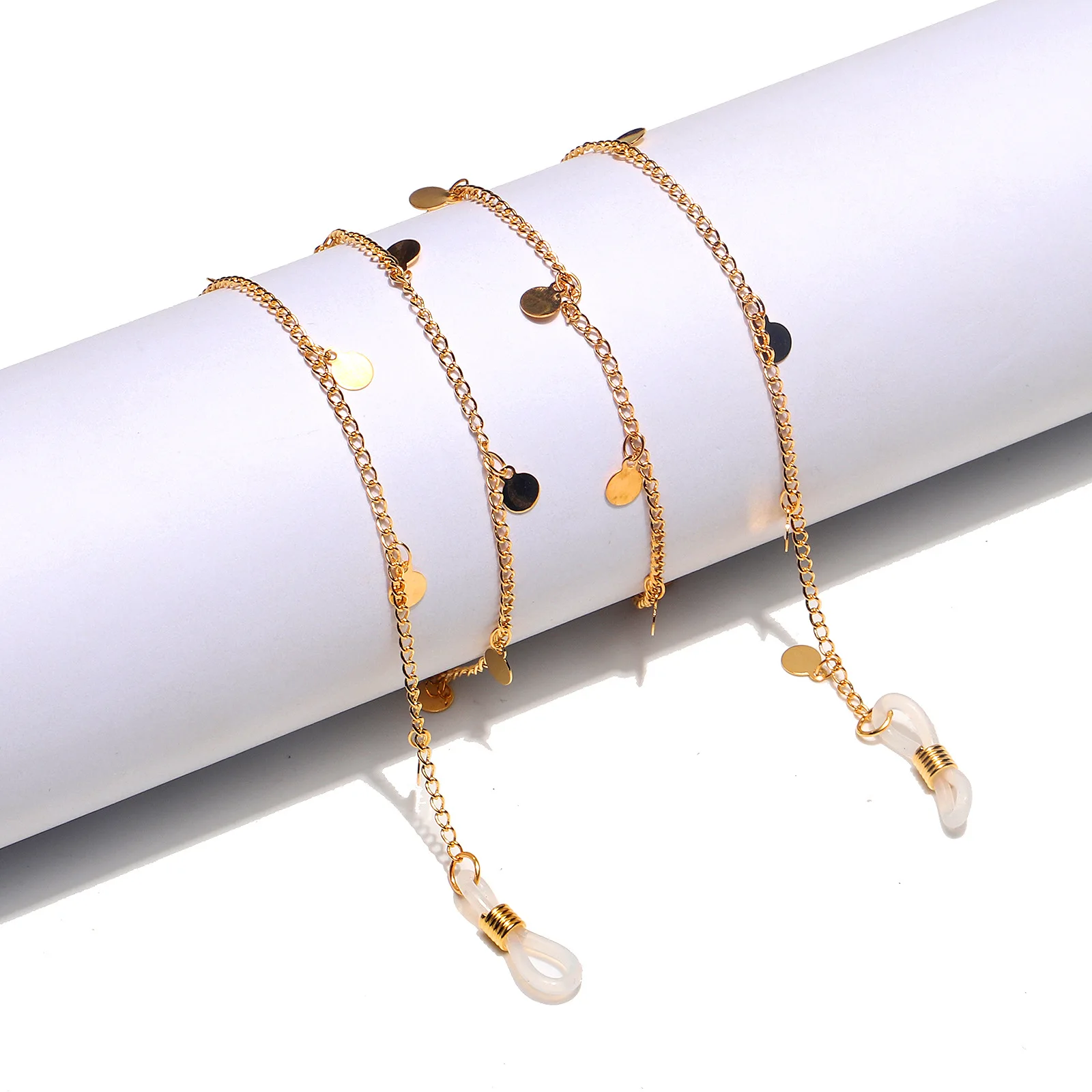 

Gold Color Glasses Lanyard Necklace Anti-lost Anti-drop Glasses Rope Glasses Chain Sequined Mask Lanyard