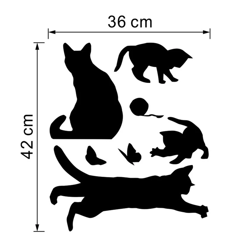 1 лист Новое поступление Черный кот игровой стикер на стену с бабочками съемные