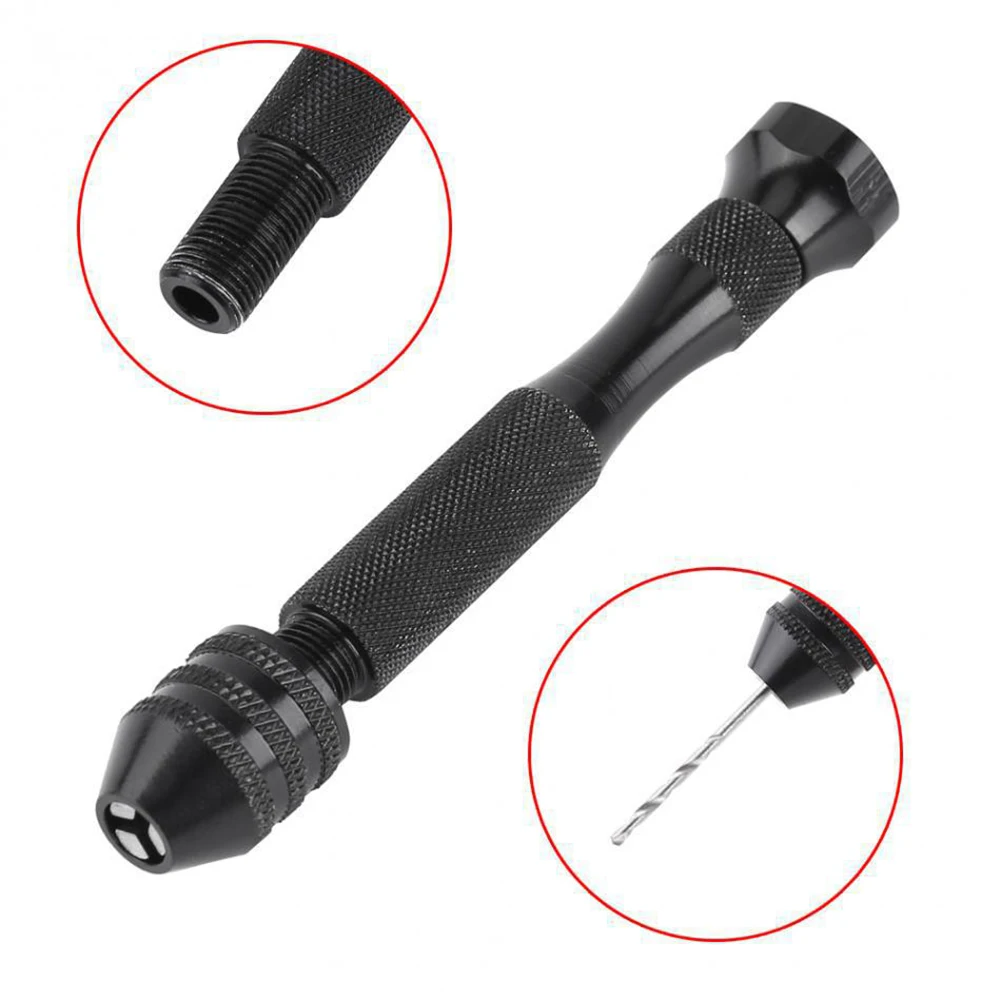 

Mini Micro Hand Drill with Keyless Chuck + 10pcs Manual Twist Drill Bit