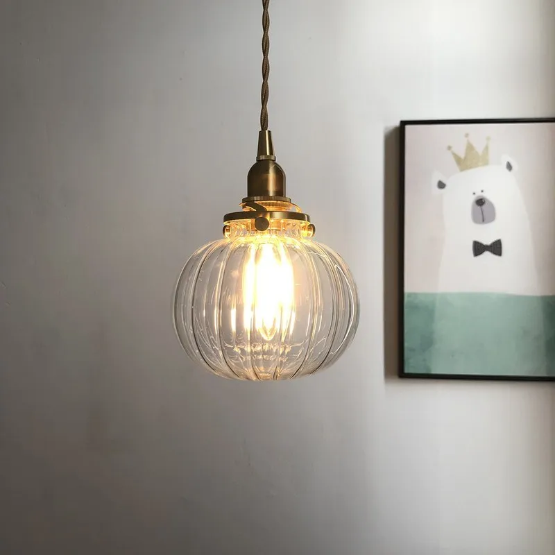 

Modern Creative Pendant Lamp Glass Indoor Decoration Pendant Lights LED E27 Bar Bedside Bedroom Dining Room Combination Lighting