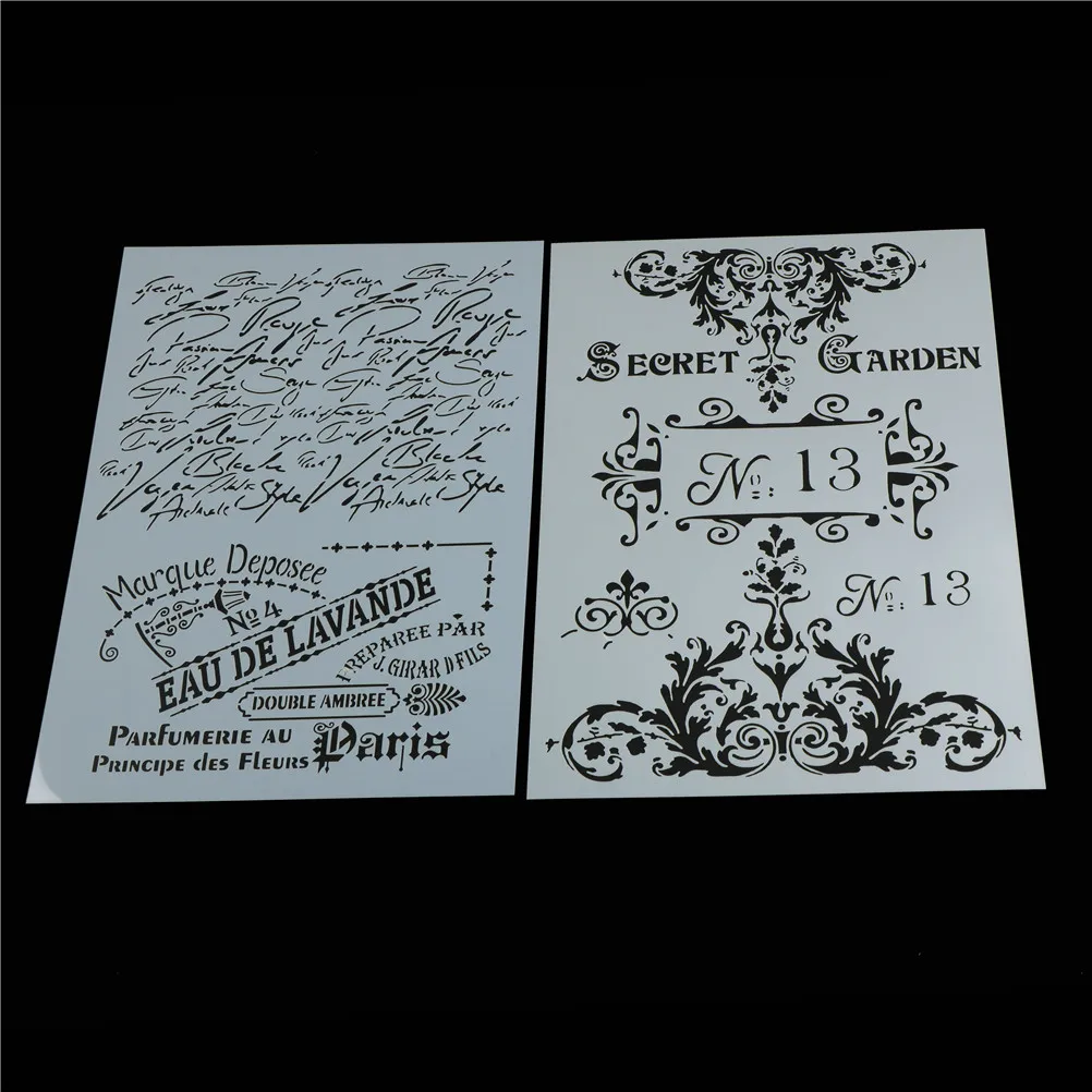 1 шт. A4 Цветочные французские слова DIY трафареты для раскрашивания стен раскраска