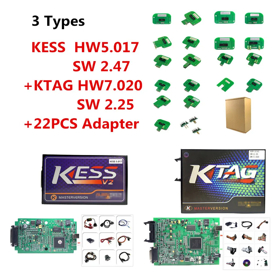 Лучшая светодиодная Рамка BDM 22 шт. и онлайн версия V2.47 KESS V2 V5.017 KTAG V7.020 K TAG V2.25 Master/OBD2