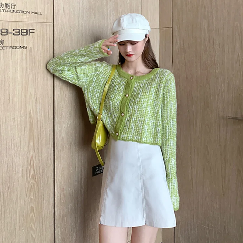 

Autumn New Style Korean-style Loose Thin Vintage French Short Western Style Long Sleeve Knitted Coat Tops WOMEN'S Dress
