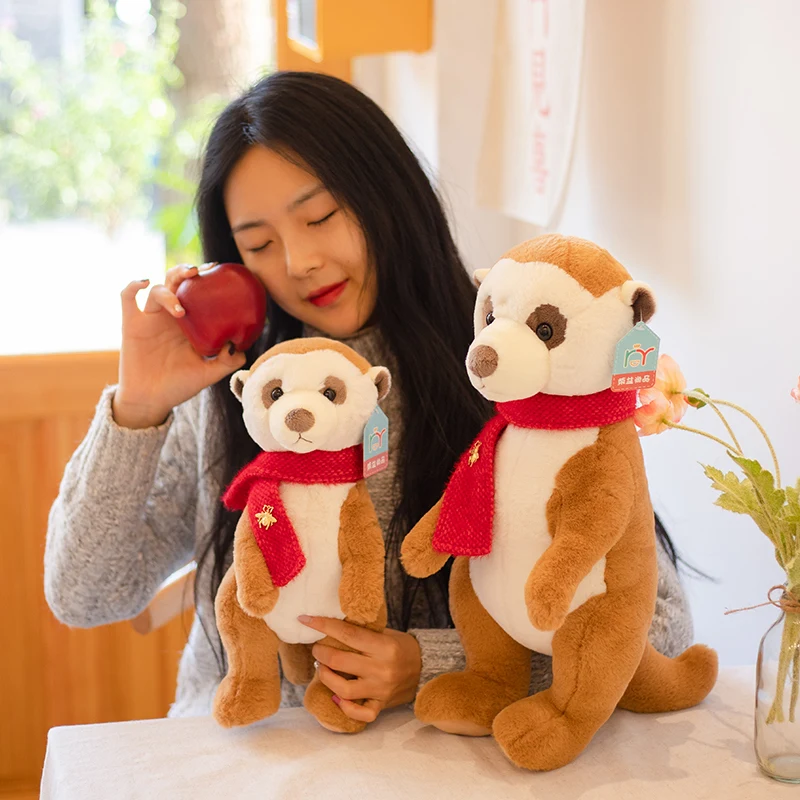

1pc 32/45cm cute animal meerkat plush toy soft fur stuffed meerkat doll cute gift for boy girl home decoration