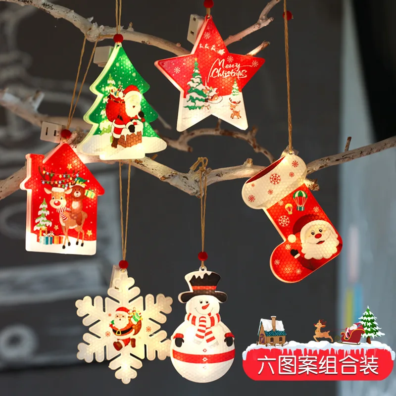 

Christmas Ornaments Santa Garland Led Light New Year Gift Christmas Tree Decoration Christmas Decorations for Home Navidad 2021