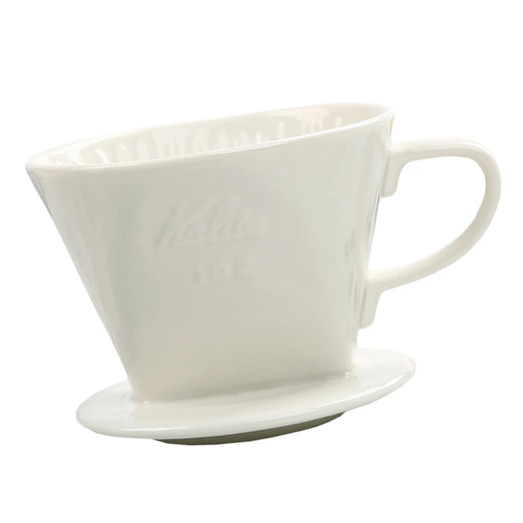 Керамический ручной капельный фильтр для кофе конус с держателем чашки (белый 200