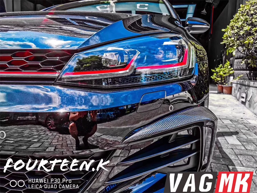 Подходит для Golf 7,5 поколения GTI модифицированный ветровой нож, окружающий WK углеродное волокно противотуманная Lampshade18-19