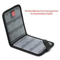 18 slots carrying cases holder micro cards memory card protector storage organizer pouch wallet game accessories for switch oled