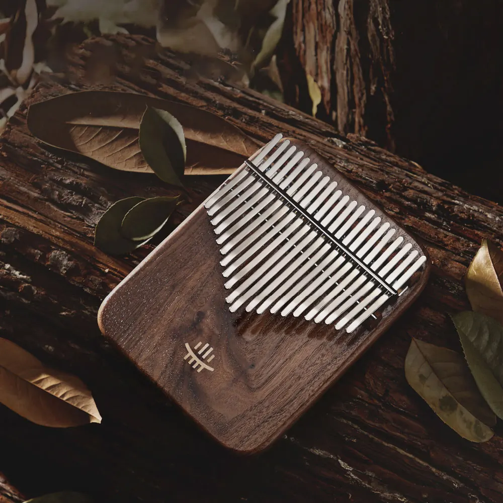 17/21 Key Kalimba Walnut Curly Figure for Hluru A Series Keyboard Thumb Piano Chamfer Kalimba Keyboard Instruments with Pickup