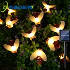 Светодиодная уличная лампа пчелсветильник на солнечной батарее, водонепроницаемая гирлянда с 8 режимами освещения для сада, Рождества, Dec, 20 светодиодов, 30 светодиодов, 50 светодиодов