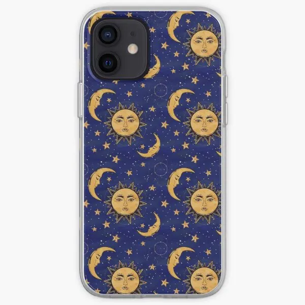 Vintage Moon And Sun Stars Celestial  Phone Case for iPhone 5 5S SE 6 6S 7 8 Plus 11 12 13 Pro Max Mini X XS XR Max Pattern