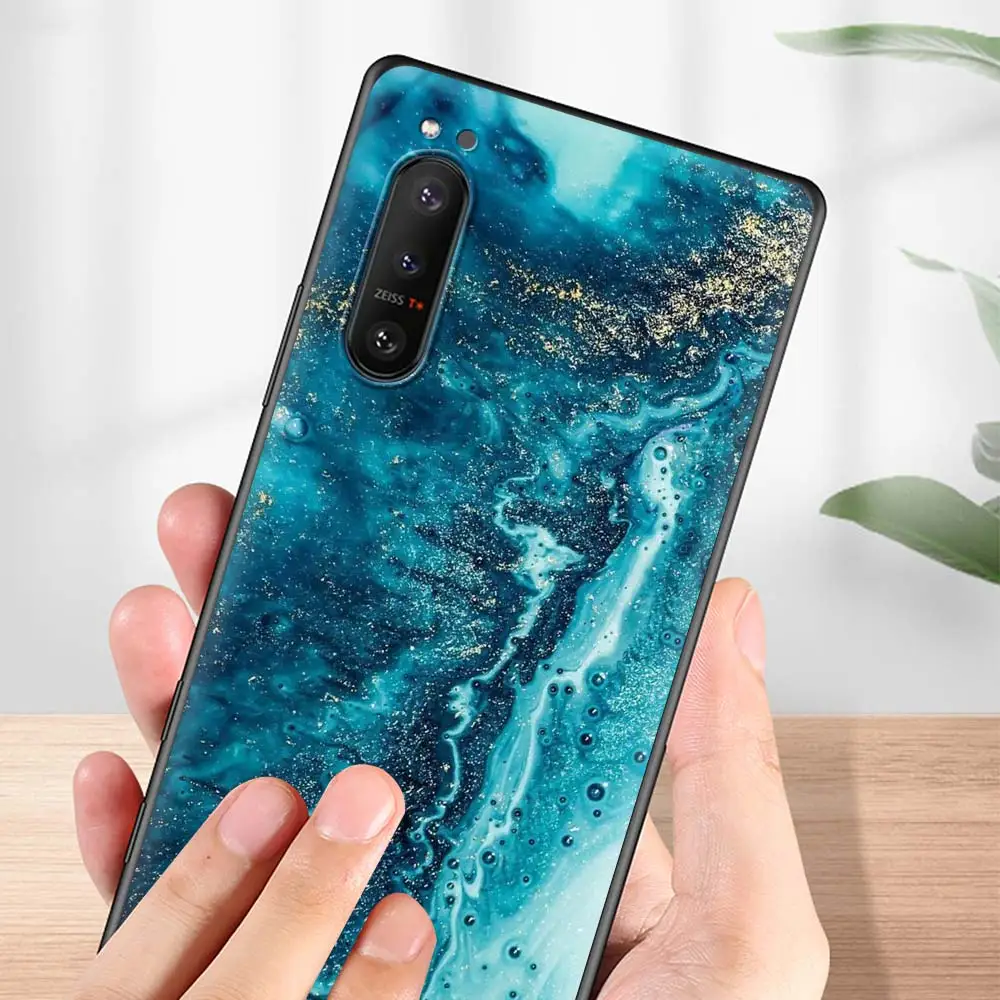 Colorfull Marble Silicone Phone Case for Sony Xperia 1 II 5 Fundas 10 II L4 Soft TPU Coque Back Cover Stylish Casing Shell Bag
