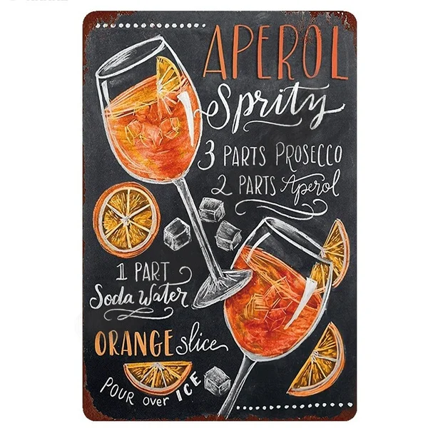 

Vintage Cocktail Ice Cold Drink Metal Signs CUBA LIBRE Plaque Retro Blackbord Drawing Coffee Bar Pub Posters Home Decor
