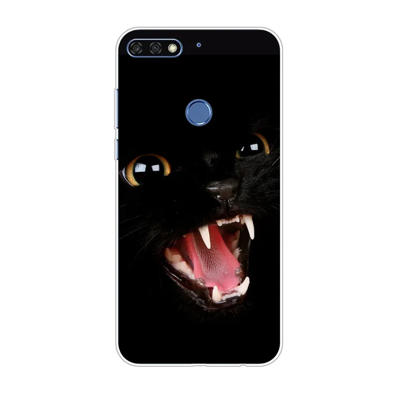huawei honor 7C Case Silicon Fierce animals Painting Soft TPU Back Cover for pro protect Phone bags cases |