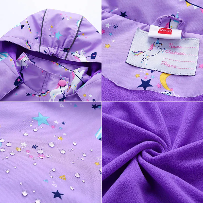 2020 Jacket for Girls Cute Unicorn Pattern Windbreaker Kids Coats Jackets Spring Fashion Outerwear Children | Детская одежда и