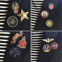 fashion brooch breastpin order of merit college army rank metal badges applique patches for clothing az 2675