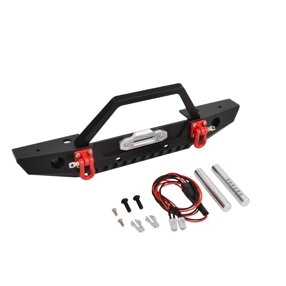 

Металлический передний бампер светодиодный ными фонарями для осевого SCX10 90046 SCX10 III AXI03007 Traxxas TRX-4 1/10 RC Rock Crawler Car