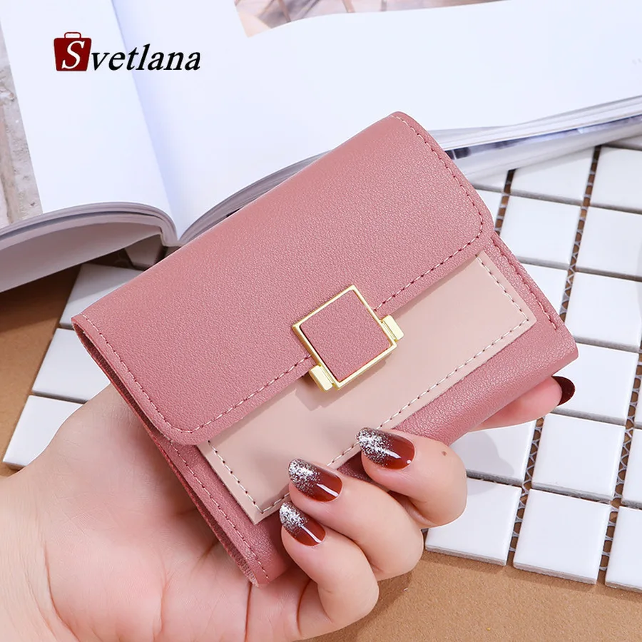 Женский короткий кошелек с панельными буквами маленький застежкой Quare кошельки