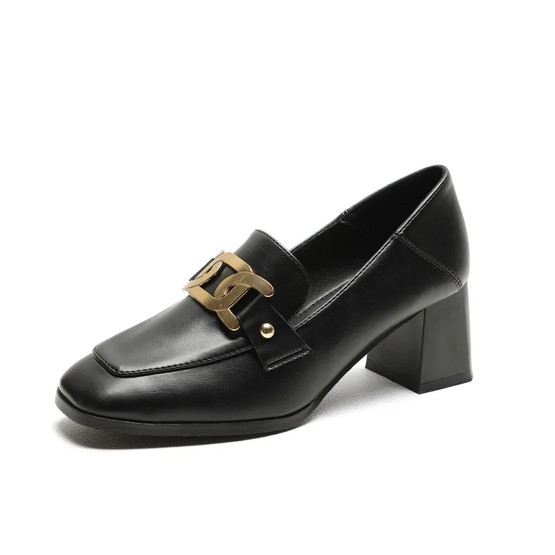 

2021 New Women Flats Shoes Spring Fashion Brand Chain Women Slip On Loafers Shoes Flat Heel Casual British Style Oxford Shoes