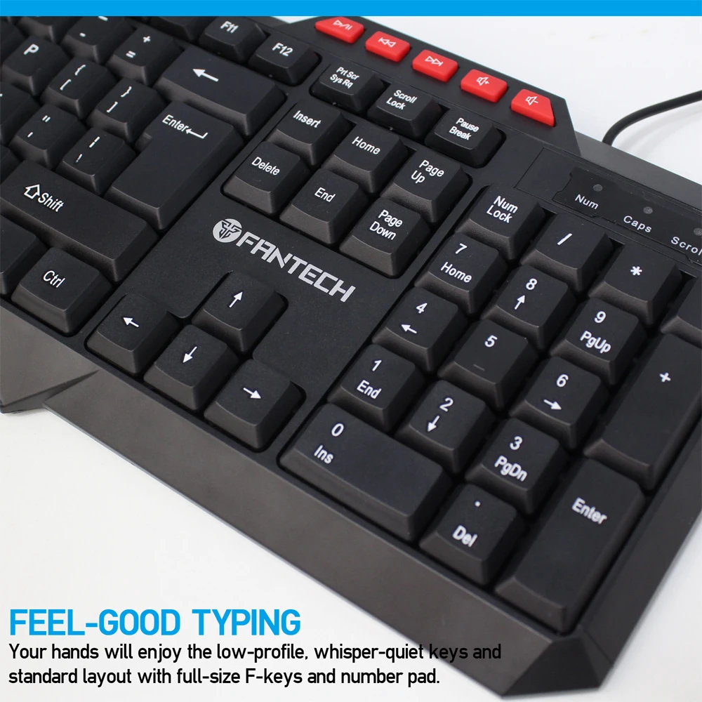 Fantech K210 многофункциональная клавиатура 114 ключей английская проводная USB Keybord для ежедневного использования офисный Keybord