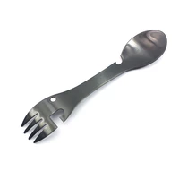 multifunctional outdoor survival spoon fork bottle opener camping cookware tool stainless steel picnic tableware utensils tools