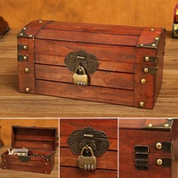 antique wooden jewelry chest lock chest treasure storage box home decor