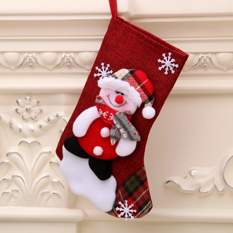 

Children Cute Gift Bags Christmas Tree Hanging Party Decoration Santa Xmas Stocking Sock Style Shopping Bag Candy Storage Bag