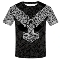 2021 latest viking symbol 3d printed t shirt mens summer short sleeved harajuku t shirts mens street hip hop unisex tops