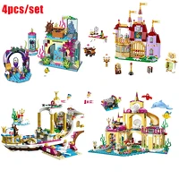 new disney classic animated mermaid series building model building blocks girl boy toy set childrens toy gift