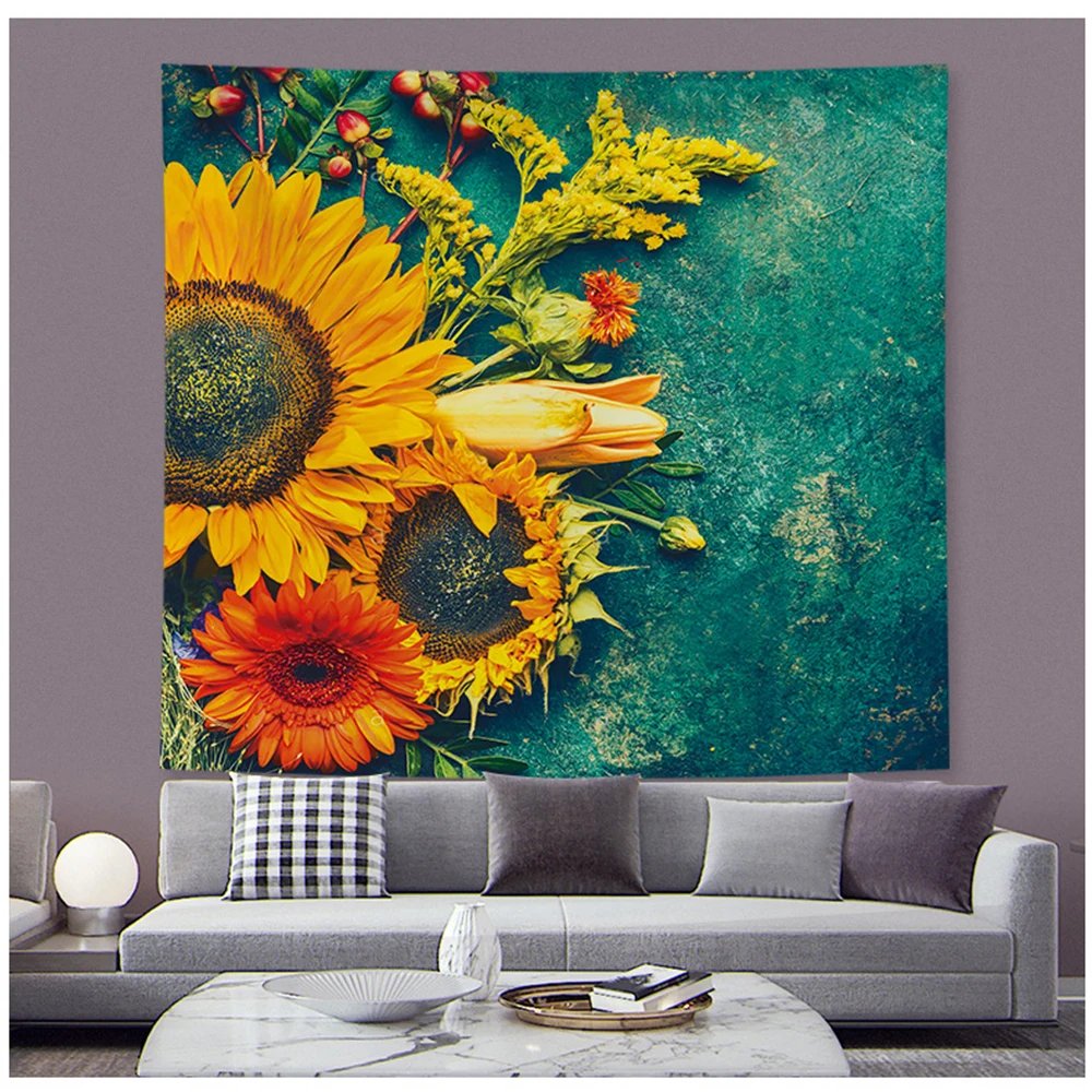 

Modern Plant Sunflower Tapestry Hanging Painting Sunflower Hanging Cloth Living Room Bedroom Home Wall Decor Digital Printing
