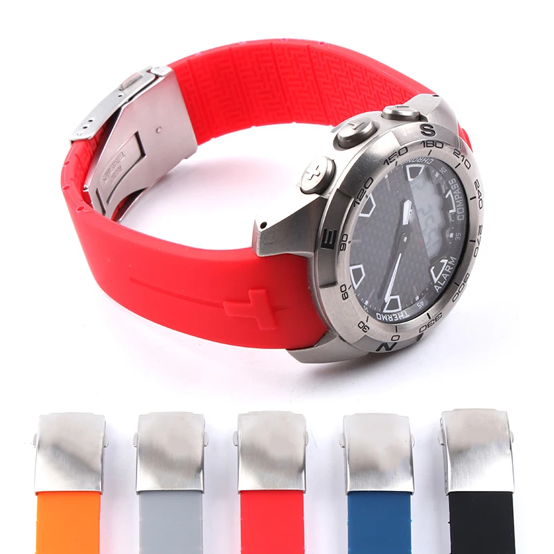 Силиконовый ремешок для часов Tissot Touch T013 T047 20 мм 21 резиновый Т спорта