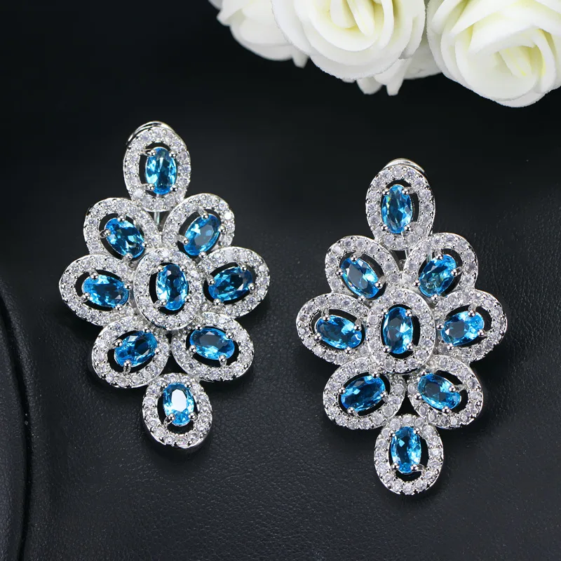 

Women's Noble Fashion Crystal Earrings Micro Inlaid Color Zircon Earrings Earrings 7 Color Super Flash Fashion All-match