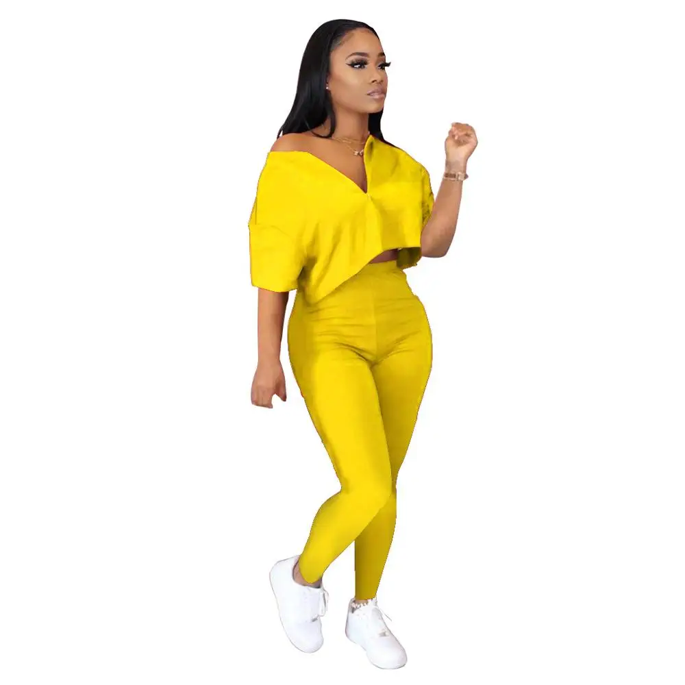 

Gradient Two Piece Set Tracksuit For Women Front Zipper Short Sleeve Crop Top And Jogger Stacked Pant Matching Set Club Outfit
