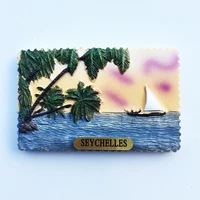 qiqipp creative refrigerator stickers seychelles marine scenery hand painted tourist commemorative decorative crafts