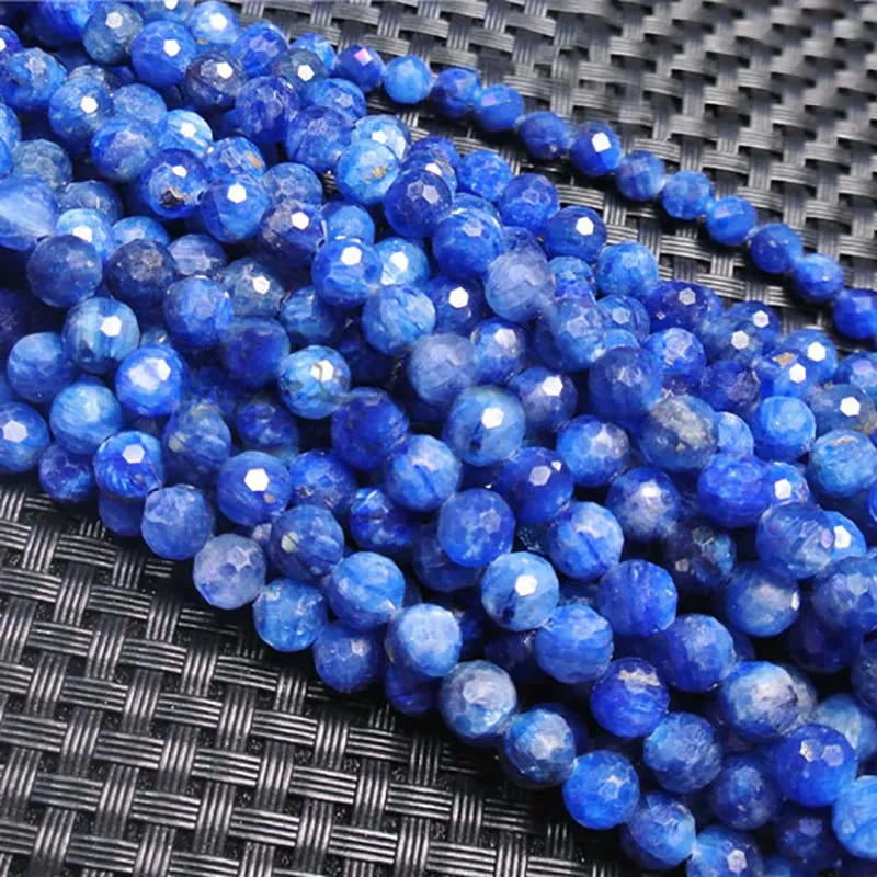 

4-6mm Natural blue quartz Faceted irregular round Stone Beads For DIY necklace bracelet jewelry making 15 "free delivery
