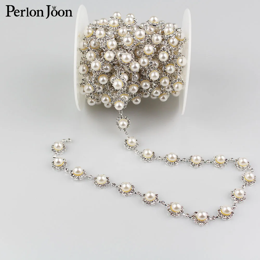 0 46 дюймовая ширина классические круглые жемчужные стразы Отделка лентой