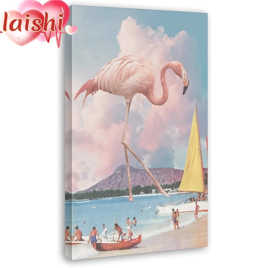 

3D креативное Искусство животных, фламинго, алмазная живопись, наборы с крестом, алмазная живопись, искусство со стразами, фотография, Нового...