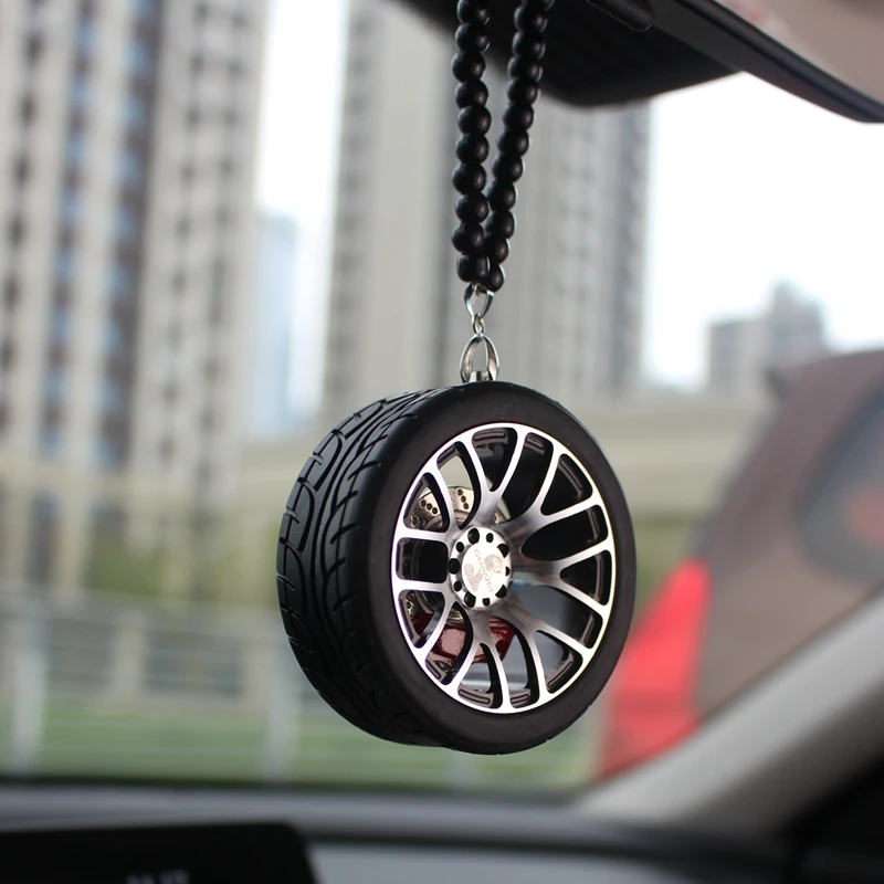 Подвеска для зеркала заднего вида, автомобильный аксессуар, интерьерный металлический шнурок для колесных шин, брелок, подвесные украшения для автомобильного стайлинга, гаджеты