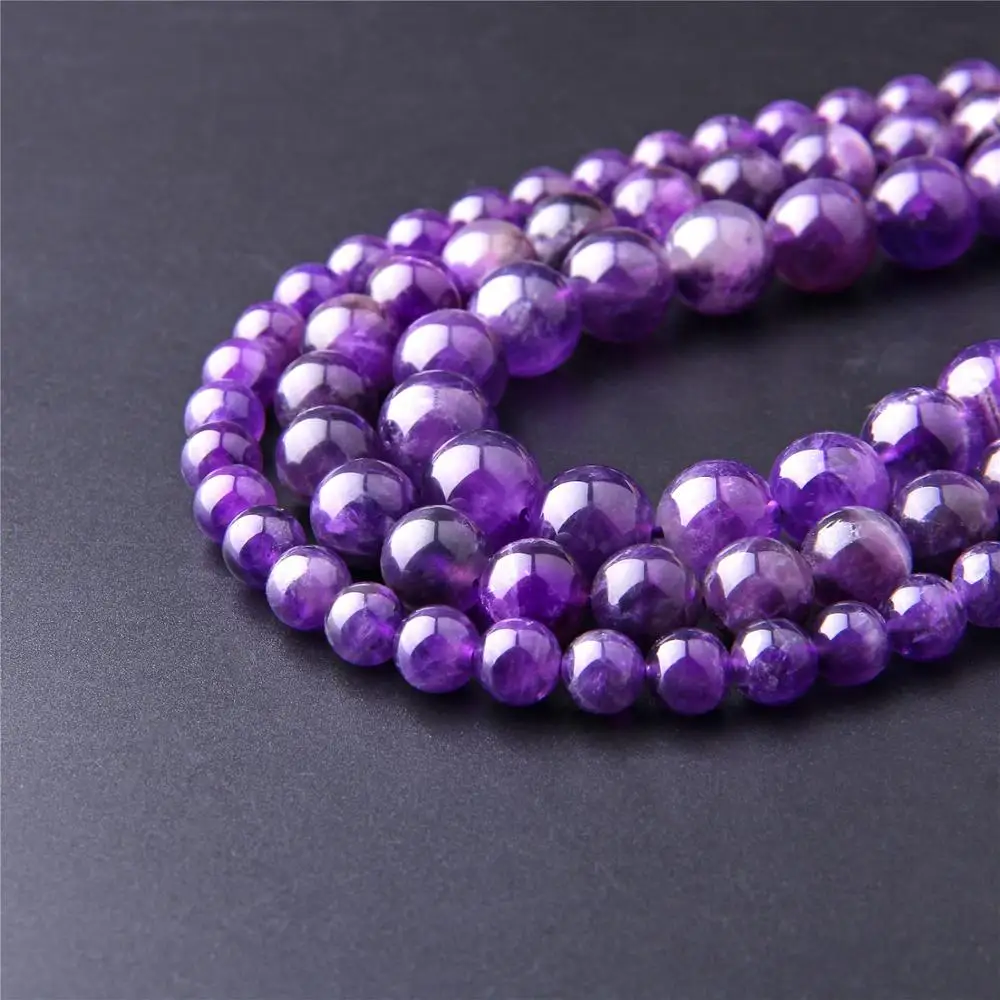 Натуральный камень аметист фиолетовая кварцевая прокладка бусины для