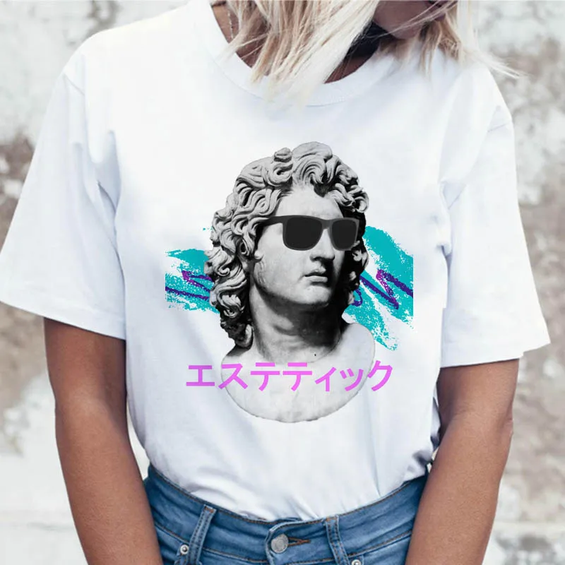 Гранж Эстетическая Vaporwave футболка футболки ulzzang harajuku Корейская забавная женская