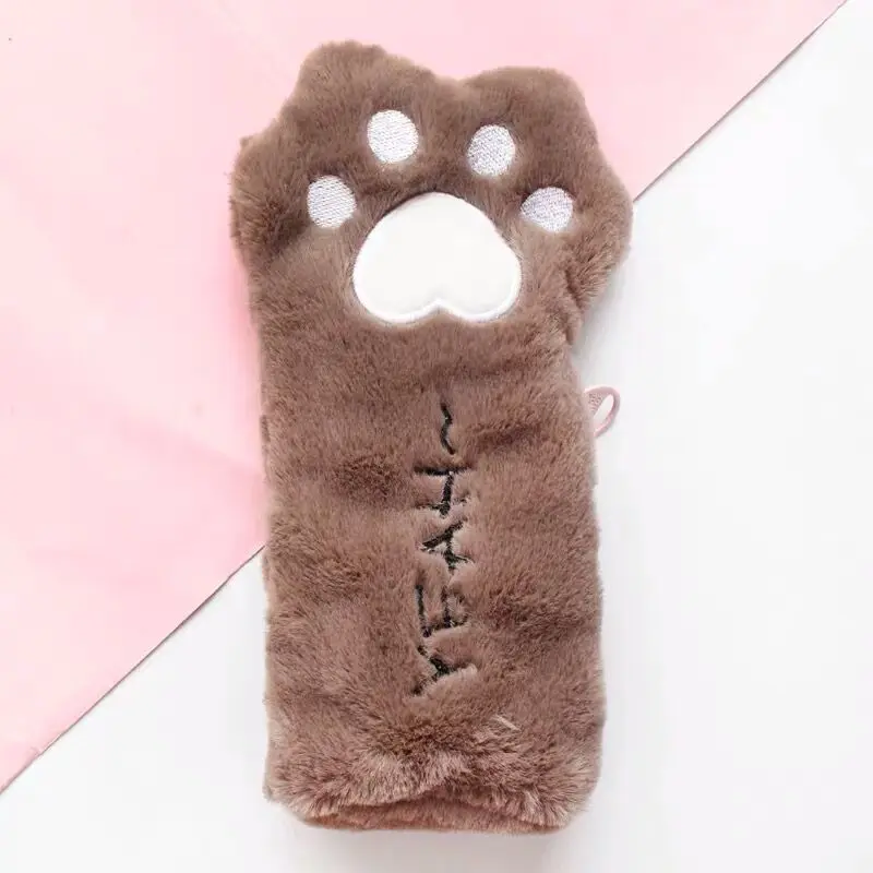 Brown 1 шт. Новое поступление Kawaii кошачья лапа мягкий плюшевый пенал милый пенал для девочек детский подарок на день рождения школьные канцелярские принадлежности - Цвет: Brown
