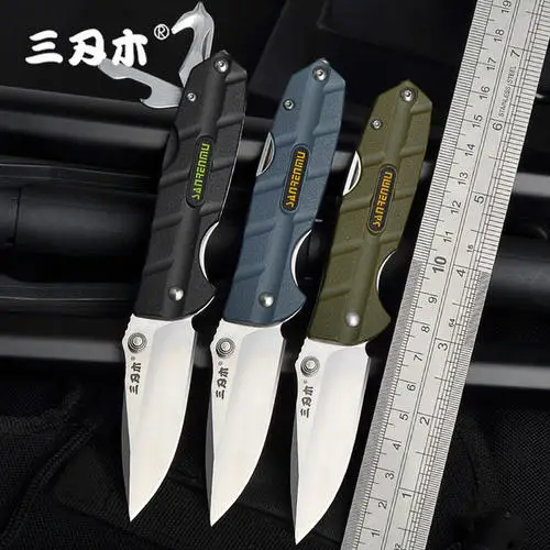 Sanrenmu 7092 EDC карманный складной нож инструменты для выживания со стекловолокном режущий ремень отвертка открывалка для бутылок для кемпинга