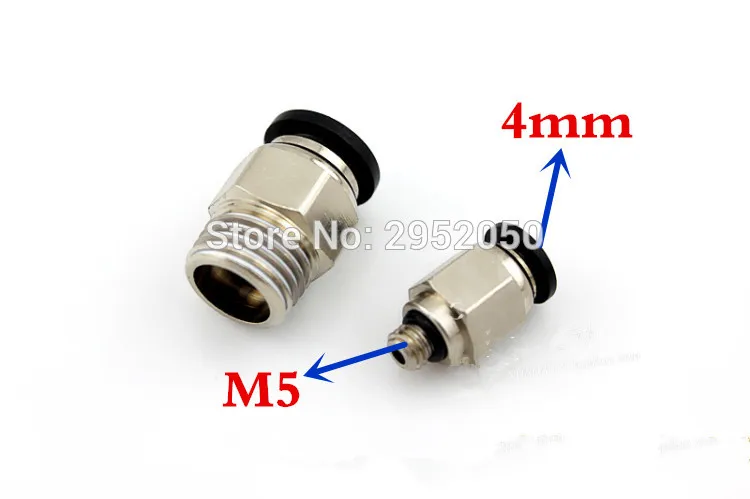 

Free shipping HIGH QUALITY 30pcs 4mm to M5 Pneumatic Connectors male straight one-touch fittings BSPT PC4-M5