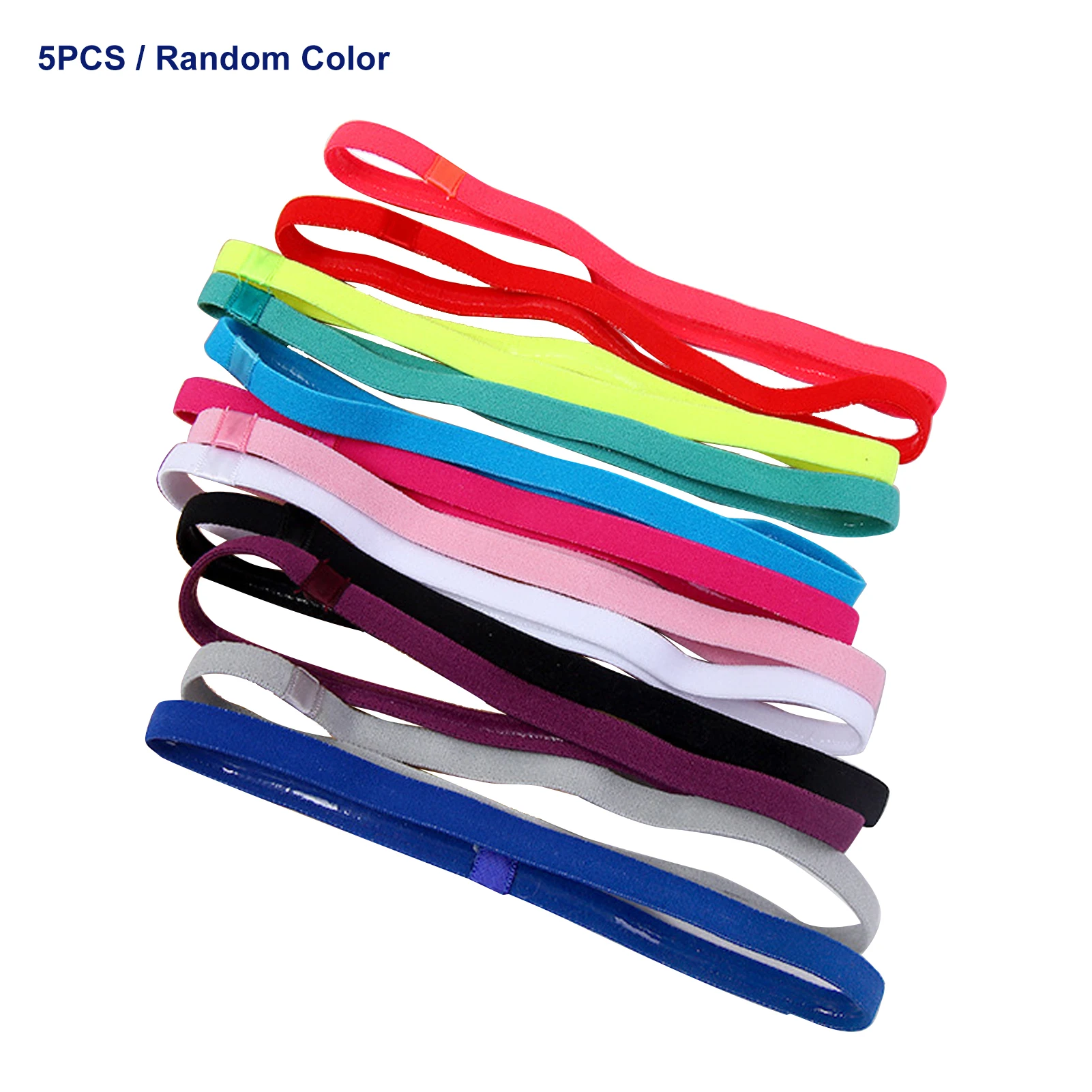 

5pcs Women Men Accessories Sports Yoga Hair Band Non Slip Soft Headband Elastic Sweat Absorbing Random Color Football Casual