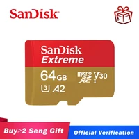 sandisk micro sd extreme plus microsd tf card memory card a2 32gb 64gb 128gb 256gb u3 v30 160mb s class10 flash memory card