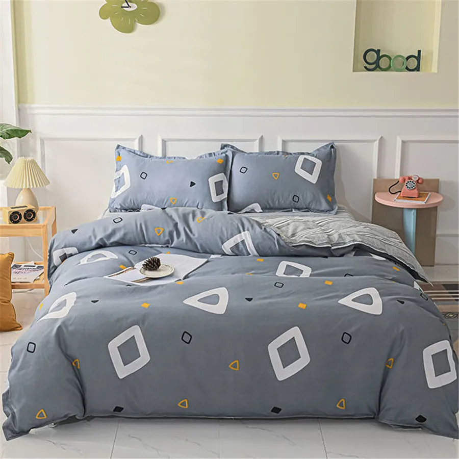 

[Quilt cover + pillowcase] 3-piece quilt cover set quilt cover cartoon skin-friendly soft sanding single double bed sheet