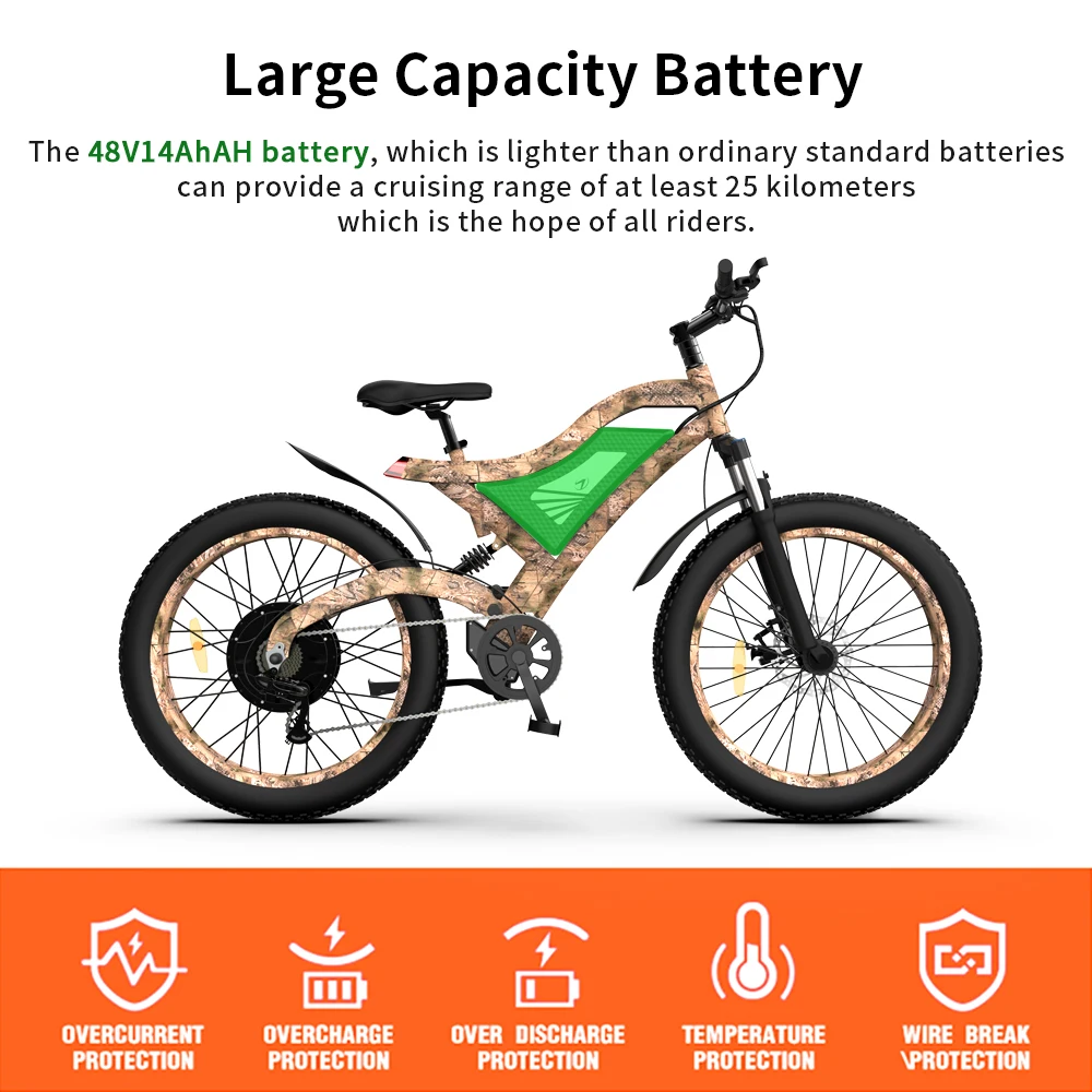 AOSTIRMOTOR Электрический Ebike S18 1500 Вт горный велосипед 48В 15ач съемный литиевый
