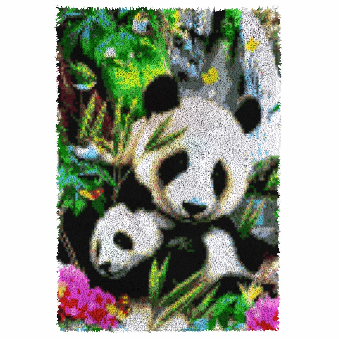 

Latch Hook Rug Kits Animal panda Unfinished Crocheting Tapestry 3D Yarn Needlework Cushion Sets for Embroidery